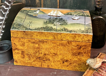 NV-953 Hand-painted Dome Top Trunk with Harbor Scene