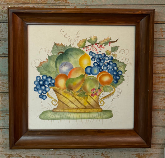 WA-02 Vintage Fruit Basket Framed Theorem