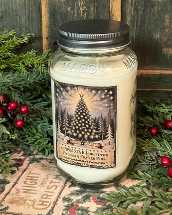 HSC-HC-PS Pine Star Jar Candle - Balsam & Frasier Firs
