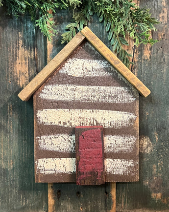 MA-27 Wood Log Cabin Ornament