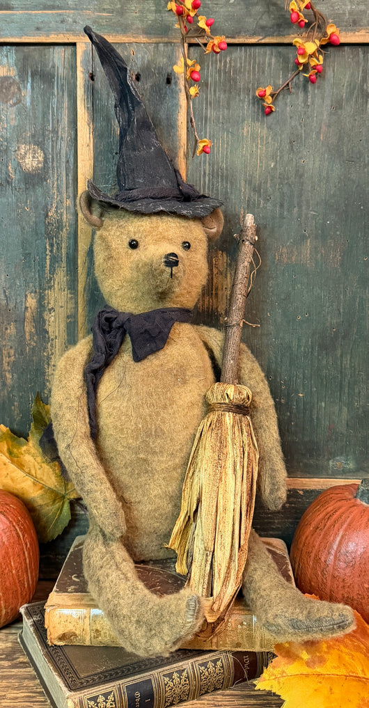 PPP-44 Tan Bear with Witch Hat & Broom