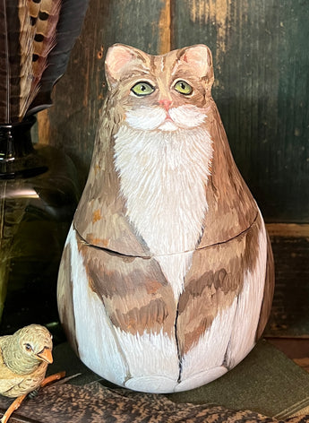 NV-969 Hand-painted Cat Hinged Gourd