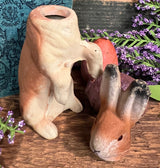 ER-E17 Antique Paper Mache Bunny Candy Container - As is.