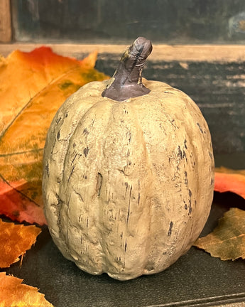 RA-152 Small Tall Beige Paper Mache Pumpkin