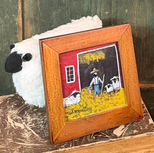 MKM-312 'Man & His Sheep' ORIGINAL Painting by MK Moulton