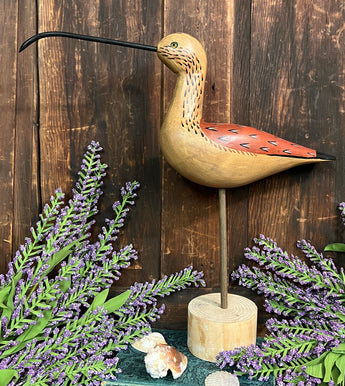 NV-725 Hand-Carved & Painted Large Shorebird