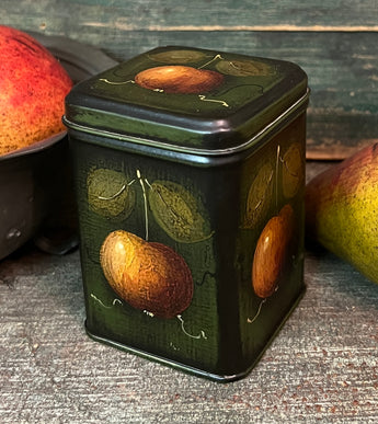 NV-1037 Hand-painted Tin Lidded Can with Tole Painting