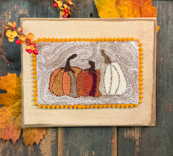 DD-311 Punch Needle 3 Pumpkin on Wood