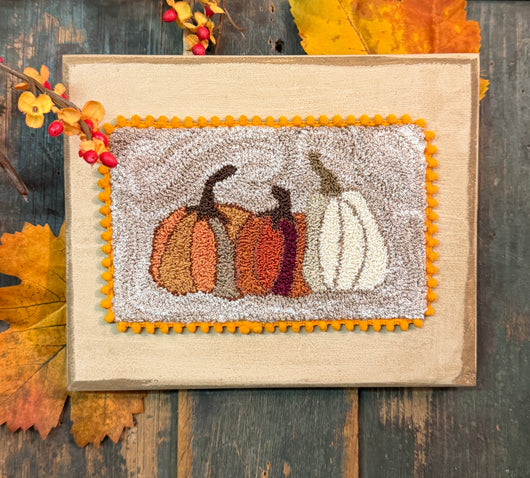 DD-311 Punch Needle 3 Pumpkin on Wood