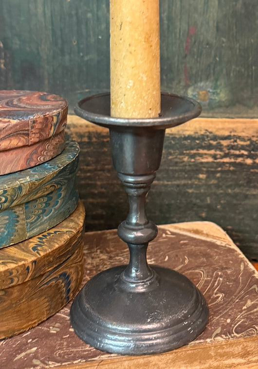 VN-03 Old World Pewter Short Round Candlestick - From our Personal Collection