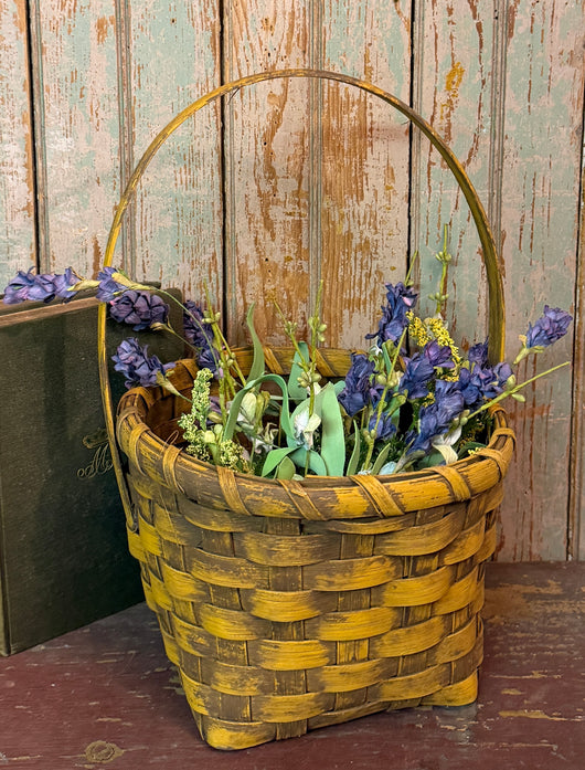 BG-B730M Lantern Berry Handled Basket - Mustard