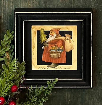 PJH-401 Santa with Basket Framed Paper Cutting