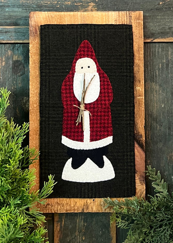 NG-217 Wool Applique Belsnickel on Wood