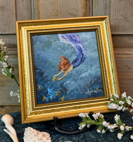 MKM-305 'Mermaid & Starfish' ORIGINAL Painting by MK Moulton