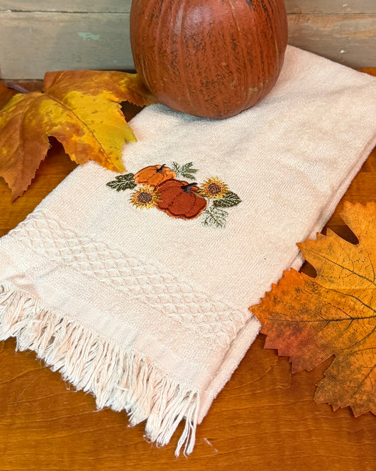 NV-1184 Stitched Pumpkins Dish Towel