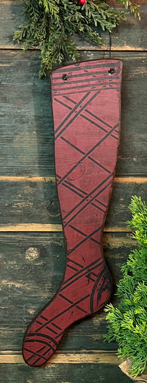 MA-25B Large Wood Combed Hanging Stocking