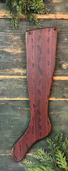 MA-25F Large Wood Combed Hanging Stocking