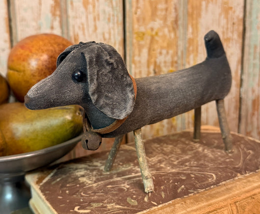 PPP-37BL Small Fabric Black Dachshund