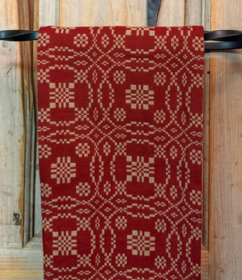 RG-T8 Red & Tan Lover's Knot Dish Towel