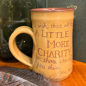 EJS-130 Pottery Quote Mug - A Little More Charity