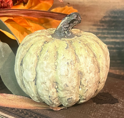 RA-170 Small White Paper Mache Pumpkin