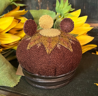 PB-334A Wool Sunflower Pinkeep with Pins