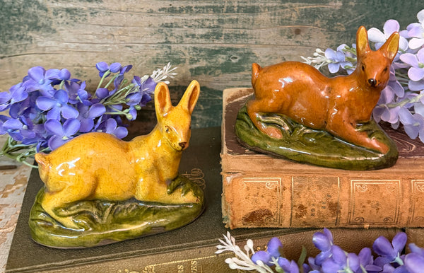 GMS-F101 Shooner Redware Lying Bunny Figurines