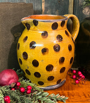 GMS-1726 Shooner Redware Pitcher with Dots