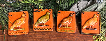 GMS-T112 Shooner Redware Bird Ornaments