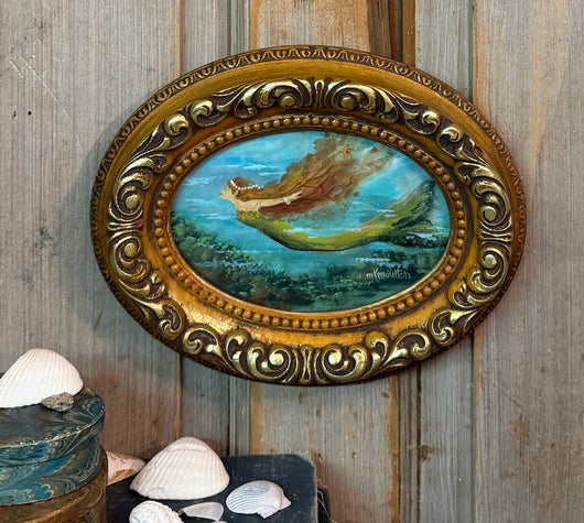 MKM-321 'Mermaid in Green' ORIGINAL Painting by MK Moulton