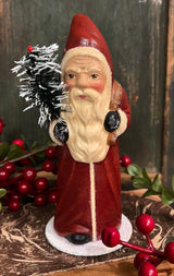 PPT-02 Red Santa Paper Mache Candy Container