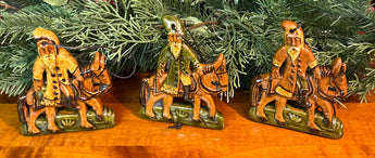 GMS-T155 Shooner Redware Santa on Donkey Ornaments