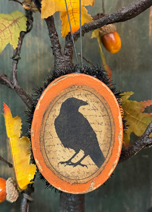 PEN-214 Painted Box Ornament - Crow