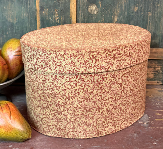 X82 Aged Fabric Covered Paper Mache Box