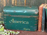 TPA-15 Hand-painted ‘Eagle & Flag’ on Antique Tin Lunchbox