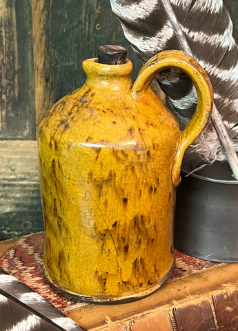 GMS-1600 Shooner Redware Handled Bottle - Mottled