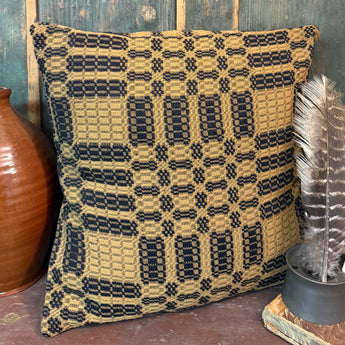 PC-PI-MB Coverlet Pillow - Mustard & Black