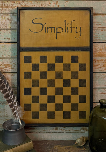 NV-1144 Hand-stenciled Wooden Checkerboard with Simplify