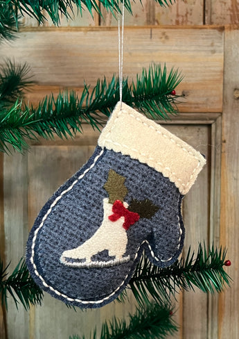 NG-225D Wool Mitten Ornament - Skate