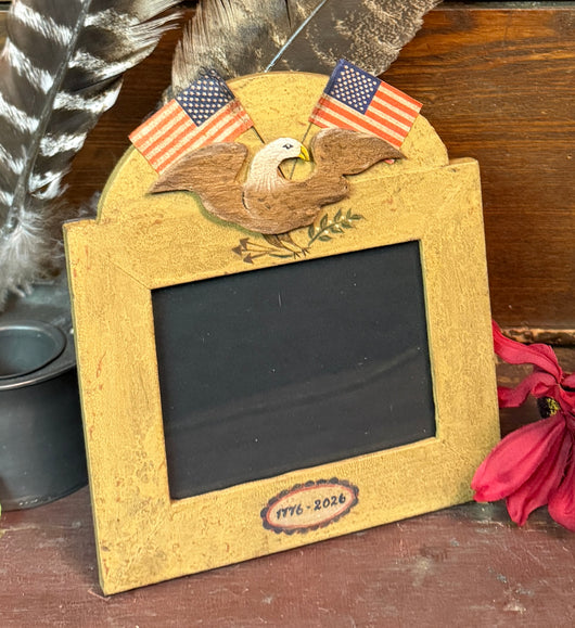 ER-2631 Hand-painted Sand Eagle & Flags Frame