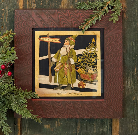 PJH-443 Santa with Tree in Cart Paper Cutting