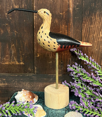 NV-727 Hand-Carved & Painted Small Shorebird