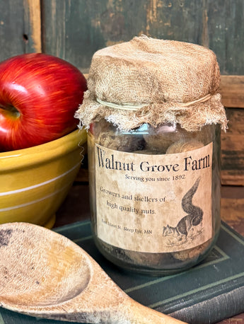 X92A Jar with Aged Cheesecloth Lid - Walnut Grove Farm