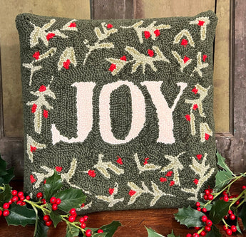 PH-134 Joy Wool Hooked Pillow