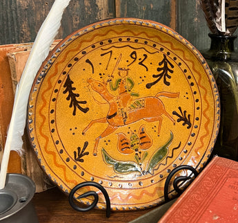 GMS-1559 Shooner Redware Man on Horse Plate