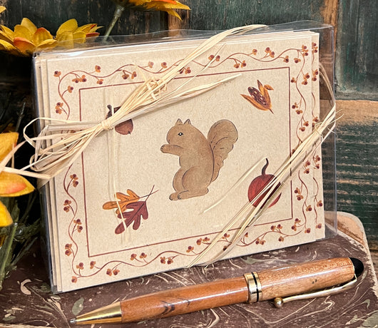 ER-2094S Autumn Squirrel Blank Notecards