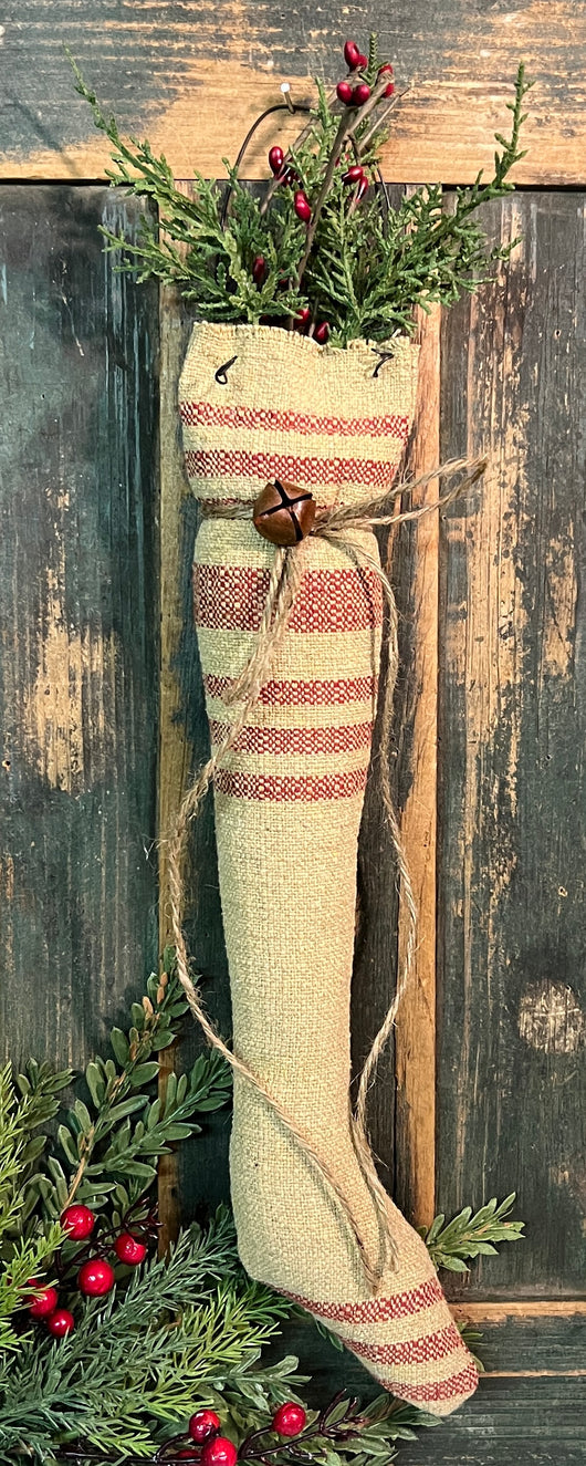 TBH-42F Coverlet Stocking with Faux Greens