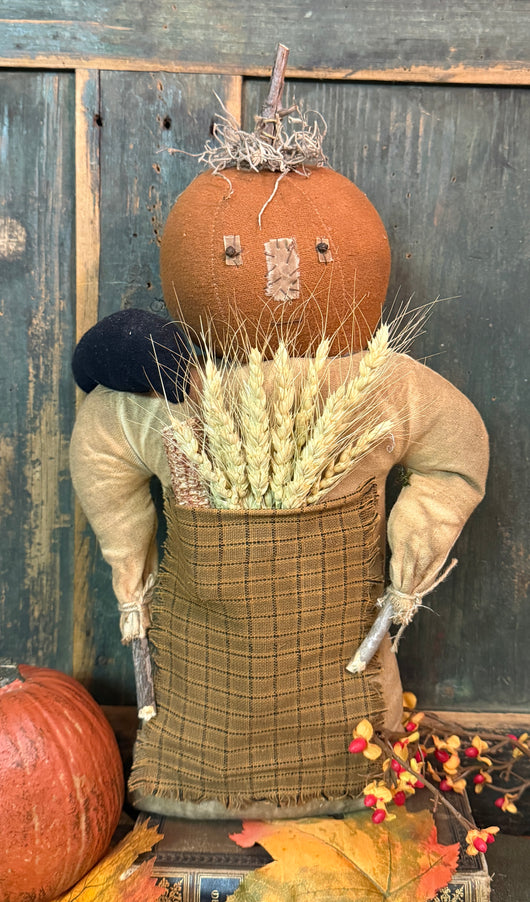 NV-1052 Fabric Pumpkin Doll with Crow