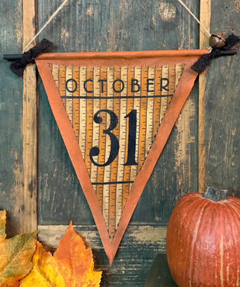 PEN-176 Stenciled Canvas Pennant Flag - Oct 31