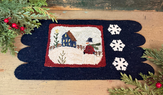 PB-PN115 Punch Needle Snowman with Snowflakes